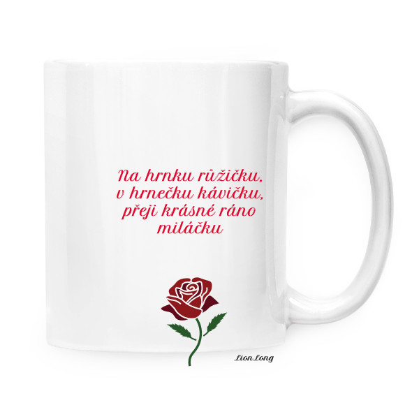 Hrnek malý bílý s potiskem hrníček lionlong